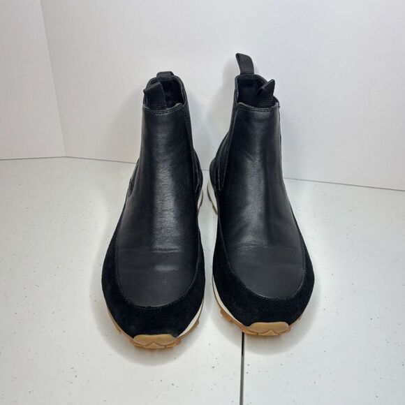 J/Slides Eddie Jogger Black Leather Sneaker Boots Womens Slip On Comfy Womens - Picture 5 of 11